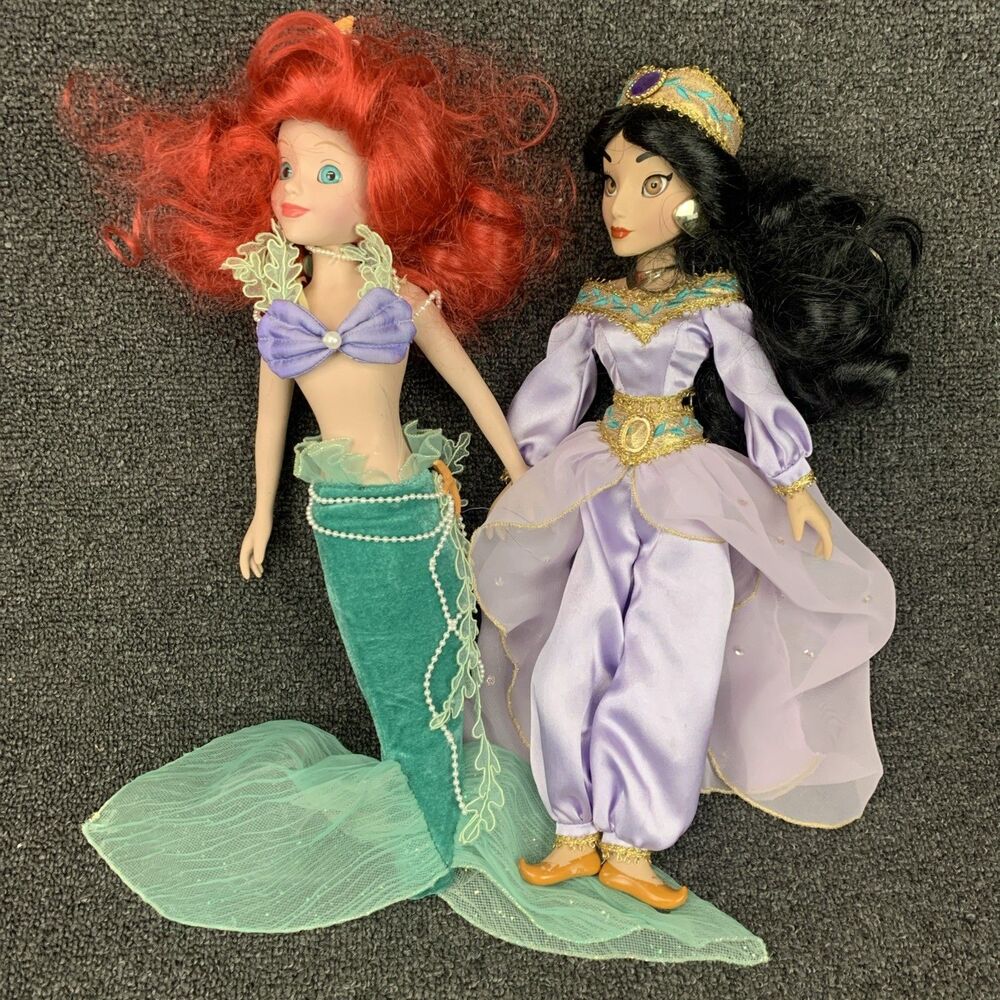 Disney Aladdin Princess Jasmine & Princess Ariel Keepsake Porcelain Doll 2003 - Picture 1 of 15